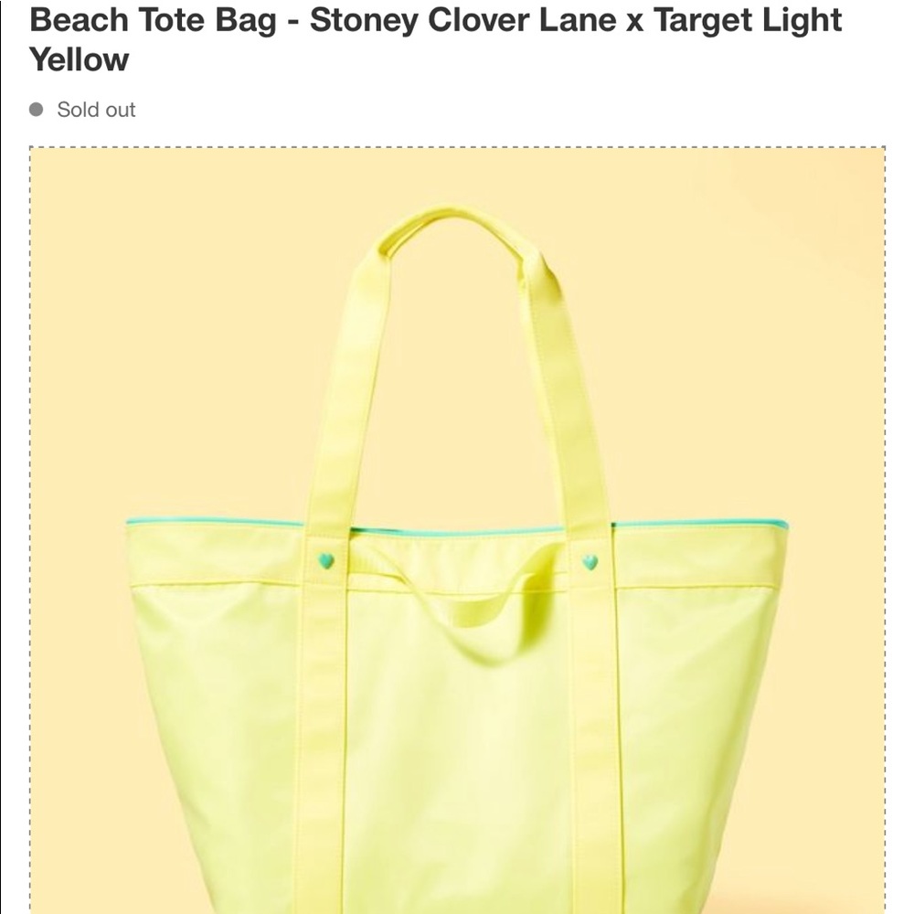 NWT Stoney Clover Lane x Target Yellow, Beach Tote Bag - Picture 2 of 7